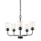 Designers Fountain Logan 5 Light Transitional Matte Black with Clear Seedy Glass Shades Chandelier For Dining Rooms 96485-MB - alternate 1